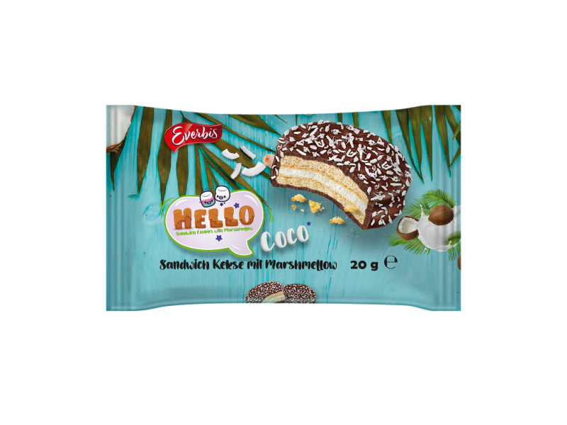 Печиво затяжне глазуроване «Hello Coco» з кокосом