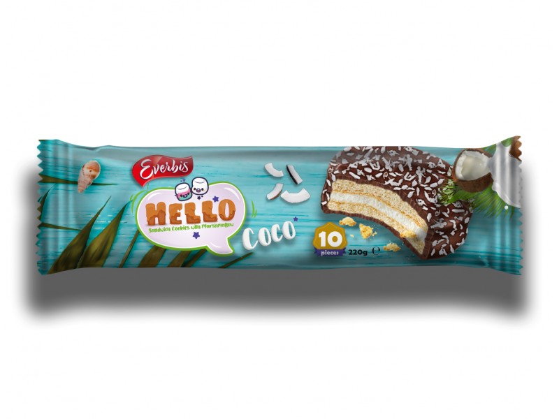 Печиво затяжне глазуроване «Hello Coco» з кокосом